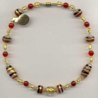 Red, Black, Gold Foil and Alabaster Beads